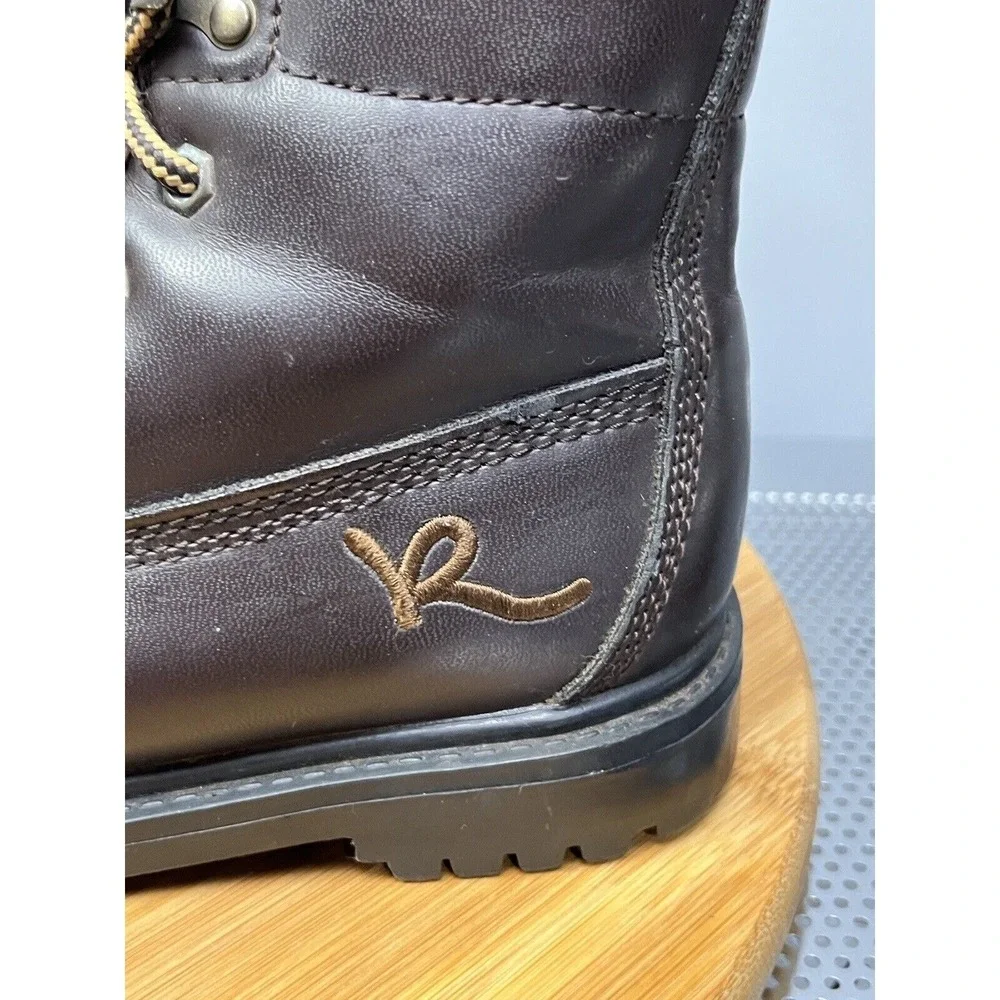 Rocawear Boots Boys Size 1 Brown Ankle Work Boot Lace Up Lug Sole‎ Logo RW106112
